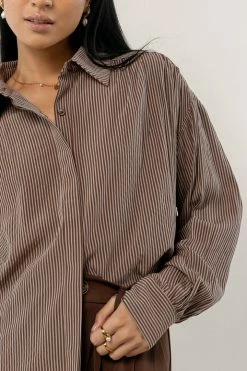 LUMIERE Kristen Striped Button Down New Arrivals