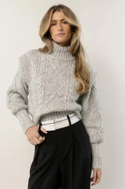 New 🌟 Vero Moda Helga Cable-Knit Sweater In Grey 💯 6 Vero Moda Helga Cable-Knit Sweater In Grey