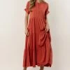 Fore Collection Dresses Amanda Tiered Dress In Terracotta
