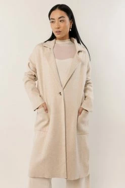 TEA N ROSE Tops Demi Oversized Cardigan In Ivory