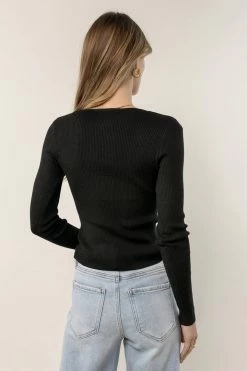 PAPERMOON Julita Button Top In Black