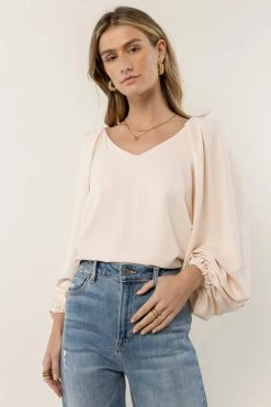MAIZE Stephanie Blouse In Beige - FINAL SALE