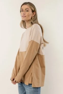 Tres Bien Dallas Color Block Top In Mustard New Arrivals