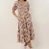 CALISTA Galileo Smocked Midi Dress Dresses