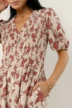 CALISTA Galileo Smocked Midi Dress Dresses