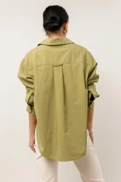 AARON & AMBER Kathryn Button Up Shirt In Green - FINAL SALE
