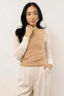 Coupon ❤️ Vero Moda Nadine Sweater Vest In Tan 🔥 7 Vero Moda Nadine Sweater Vest In Tan