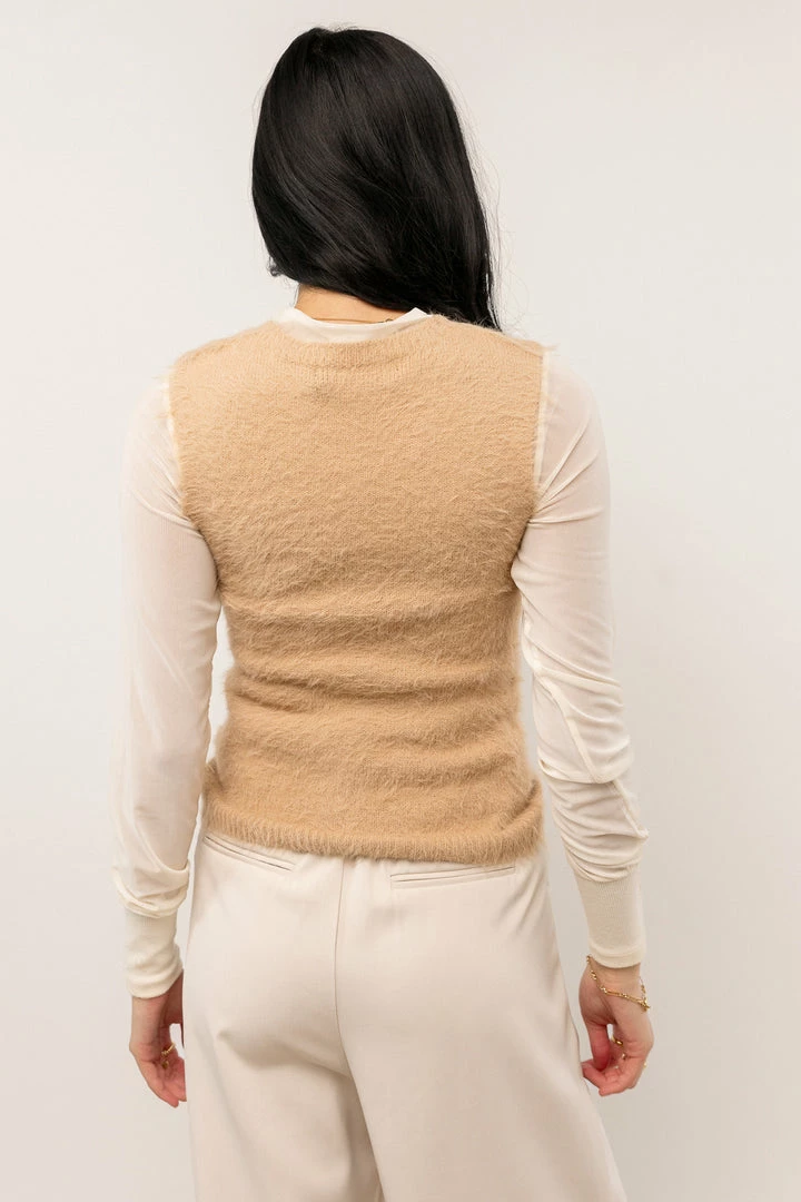 Coupon ❤️ Vero Moda Nadine Sweater Vest In Tan 🔥 2 Vero Moda Nadine Sweater Vest In Tan