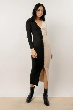 LUSH CLOTHING Blake Ribbed Knit Sweater Dress