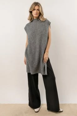 Vero Moda Devi Long Vest In Grey New Arrivals