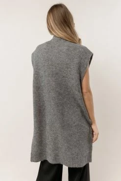Vero Moda Devi Long Vest In Grey New Arrivals