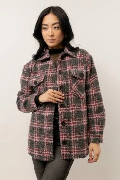 A PEACH Tops Kendall Plaid Shacket