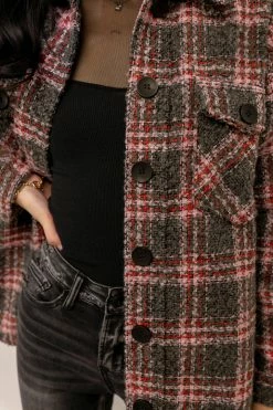 A PEACH Tops Kendall Plaid Shacket