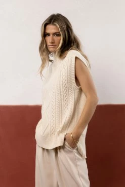 Tops Vero Moda Viktoria High Neck Vest In Ivory