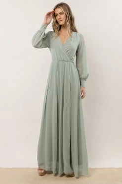 RICARICA Veronica Maxi Dress In Sage Dresses
