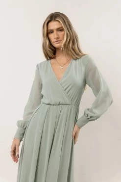RICARICA Veronica Maxi Dress In Sage Dresses