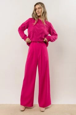 Sweaters Vero Moda Cindy Cable-Knit Sweater In Hot Pink