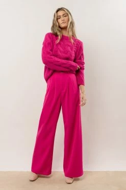 Sweaters Vero Moda Cindy Cable-Knit Sweater In Hot Pink