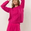 Sweaters Vero Moda Cindy Cable-Knit Sweater In Hot Pink