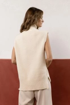 Deals 🎁 Tops Vero Moda Viktoria High Neck Vest In Ivory 😍 9 Tops Vero Moda Viktoria High Neck Vest In Ivory