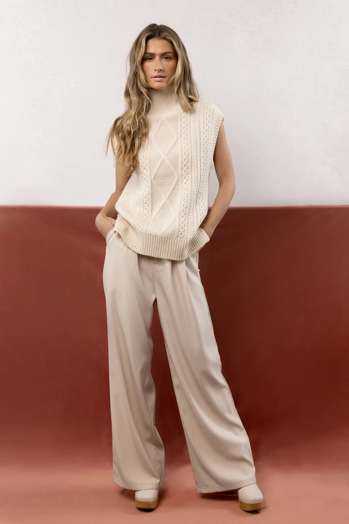 Deals 🎁 Tops Vero Moda Viktoria High Neck Vest In Ivory 😍 2 Tops Vero Moda Viktoria High Neck Vest In Ivory