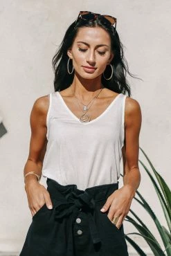 Vero Moda Georgia Tank In White - FINAL SALE Tops