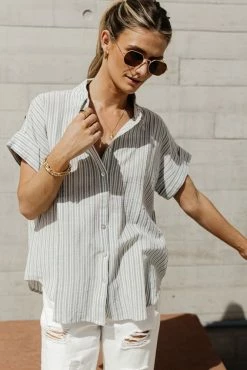 FUN 2 FUN Jacqueline Button Down Blouse - FINAL SALE