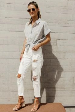 FUN 2 FUN Jacqueline Button Down Blouse - FINAL SALE