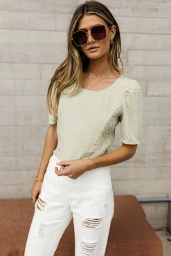 Promo 👏 WELLMADE INC Angelica Cropped Top In Sage - FINAL SALE 🥰 11 WELLMADE INC Angelica Cropped Top In Sage - FINAL SALE