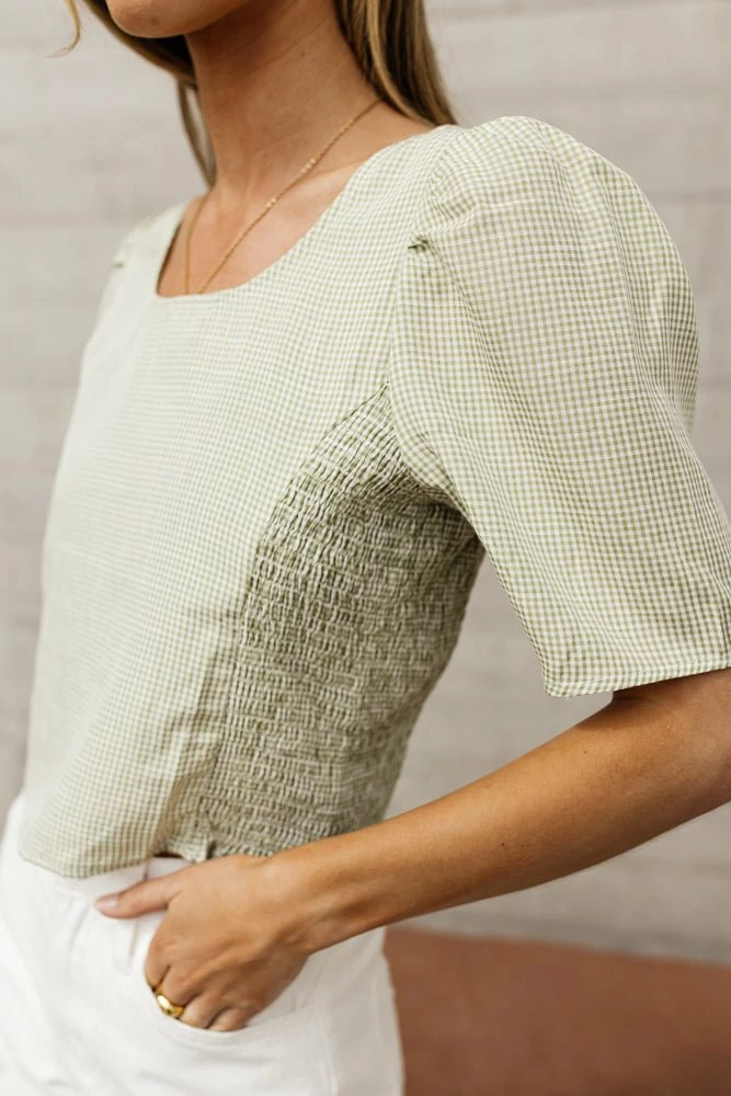 Promo 👏 WELLMADE INC Angelica Cropped Top In Sage - FINAL SALE 🥰 1 WELLMADE INC Angelica Cropped Top In Sage - FINAL SALE