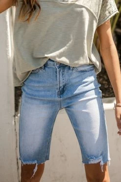 RISEN JEANS Raw Hem Bermuda Shorts - FINAL SALE