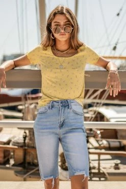 RISEN JEANS Raw Hem Bermuda Shorts - FINAL SALE