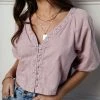 LUSH CLOTHING Ariadna Cropped Button Up Top - FINAL SALE