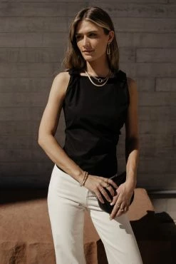 Maize Lillian Tank Top In Black - FINAL SALE