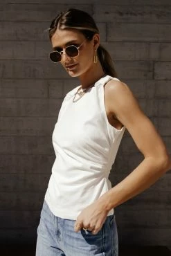 Maize Lillian Tank Top In White - FINAL SALE