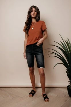 RISEN JEANS Raw Hem Bermuda Shorts - FINAL SALE