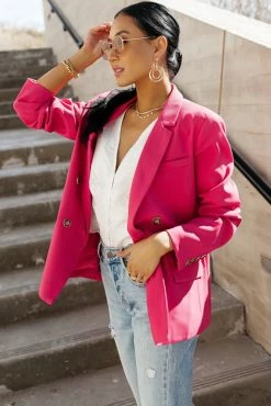 Budget ๐ AARON & AMBER Tops Romaine Blazer In Pink ๐ 12 AARON & AMBER Tops Romaine Blazer In Pink