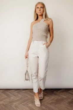 MUSTARD SEED Emilia Pants In Beige - FINAL SALE