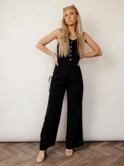 AARON & AMBER Joan Vest In Black - FINAL SALE