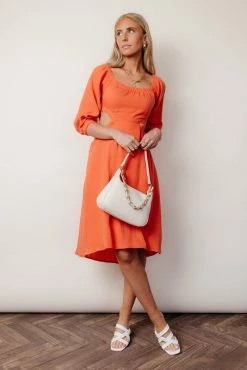 LE LIS Dresses Laurene Midi Dress In Coral - FINAL SALE