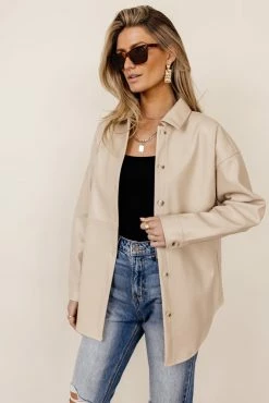 CALISTA Florence Shirt Jacket In Tan - FINAL SALE