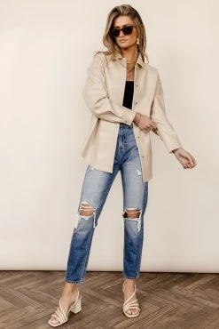CALISTA Florence Shirt Jacket In Tan - FINAL SALE