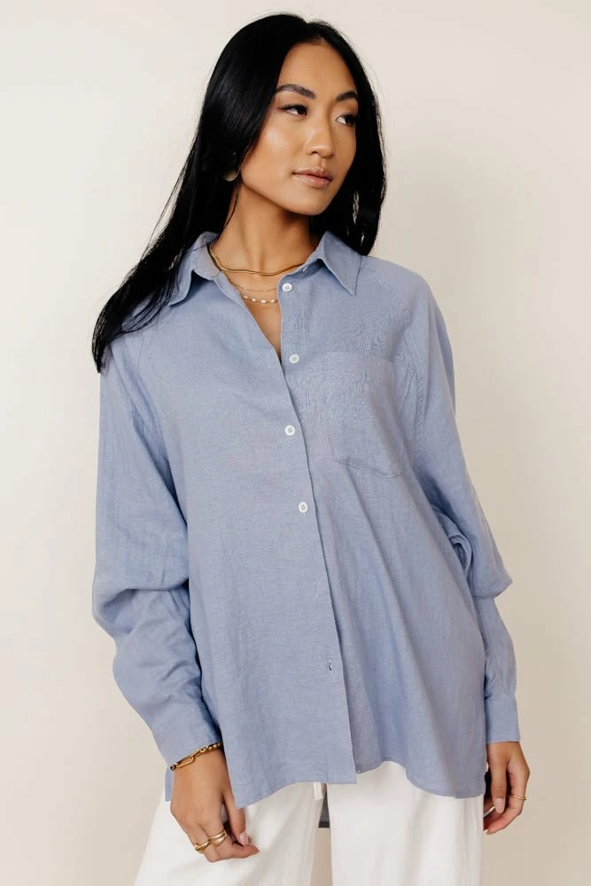 Budget 🥰 FUN 2 FUN Maude Button Down Blouse In Blue - FINAL SALE 👍 7 FUN 2 FUN Maude Button Down Blouse In Blue - FINAL SALE