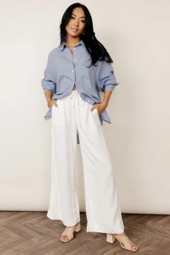 Budget 🥰 FUN 2 FUN Maude Button Down Blouse In Blue - FINAL SALE 👍 14 FUN 2 FUN Maude Button Down Blouse In Blue - FINAL SALE