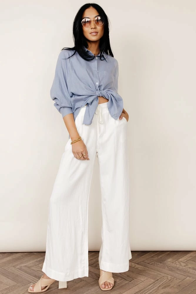 Budget 🥰 FUN 2 FUN Maude Button Down Blouse In Blue - FINAL SALE 👍 6 FUN 2 FUN Maude Button Down Blouse In Blue - FINAL SALE