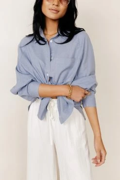 Budget 🥰 FUN 2 FUN Maude Button Down Blouse In Blue - FINAL SALE 👍 13 FUN 2 FUN Maude Button Down Blouse In Blue - FINAL SALE
