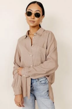 Top 10 🌟 FUN 2 FUN Maude Button Down Blouse In Taupe - FINAL SALE 🎉 15 FUN 2 FUN Maude Button Down Blouse In Taupe - FINAL SALE