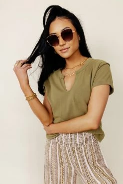 WORUI Marissa Tee In Olive Tops