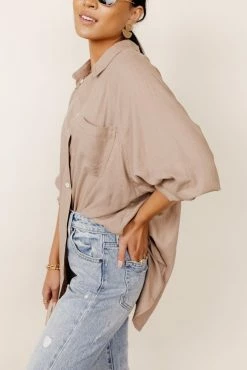 Top 10 🌟 FUN 2 FUN Maude Button Down Blouse In Taupe - FINAL SALE 🎉 13 FUN 2 FUN Maude Button Down Blouse In Taupe - FINAL SALE