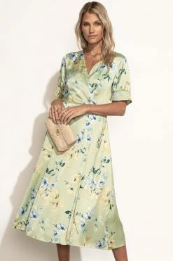 ROKOKO Sophia Floral Dress In Sage - FINAL SALE Dresses